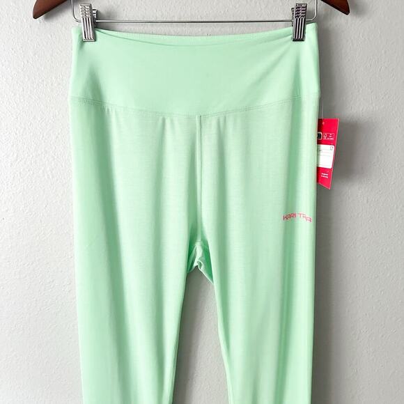 Kari Traa Air Base Layer Pant Mint Ankle Pattern Leggings women's size medium - Picture 2 of 14